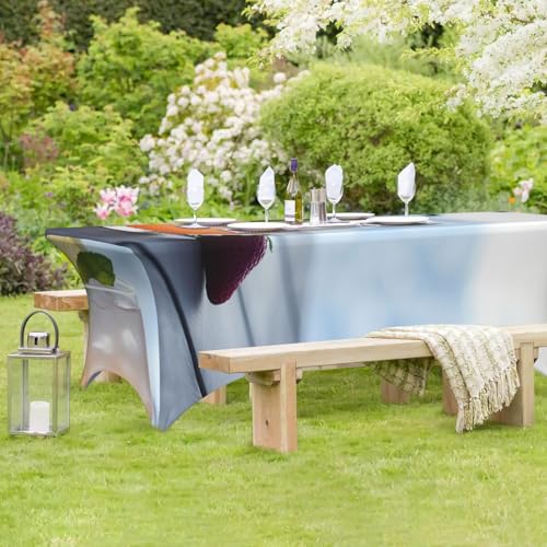 Nappe extensible en élasthanne de 1,8 m pour table rectangulaire lavable et infroissable - 8
