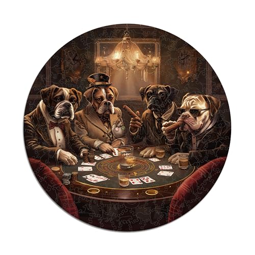 Iconic Puzzles - Dogs Playing Poker, fantasy animals, 100% sustainable wooden puzzle, Gifts for Children and Adults size L, 600 Pieces - Image 3
