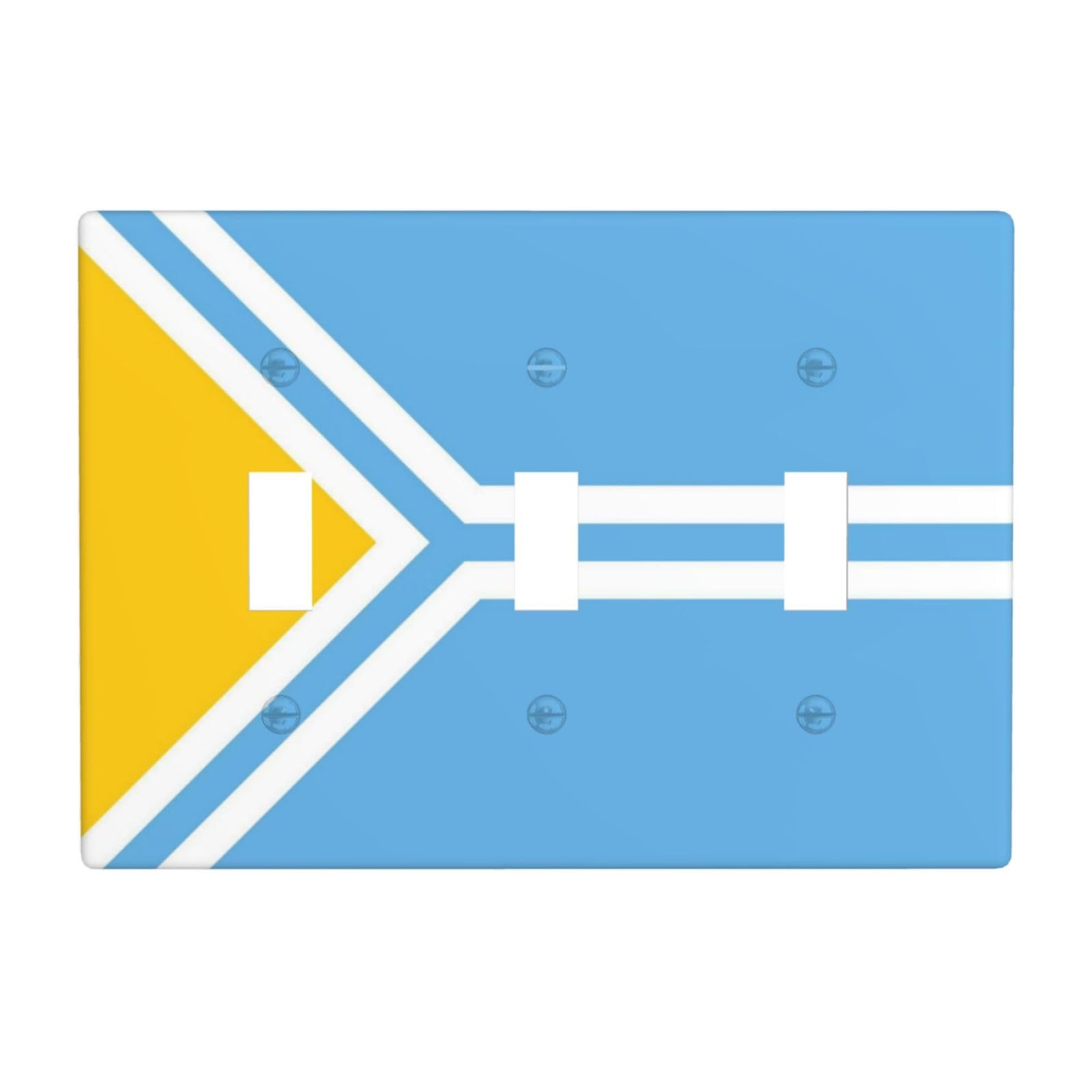 Flag of Tuva 3 Gang Switch Plate Cover-Unbreakable Polycarbonate Wall Plate, Heat Resistant Toggle Switch Decor for Home