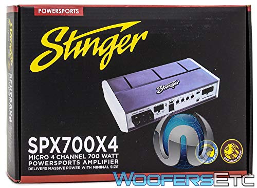 Stinger SPX700X4 Micro 4 Channel 700 Watt Powersports Amplifier for Motorcycles, ATV, Marine