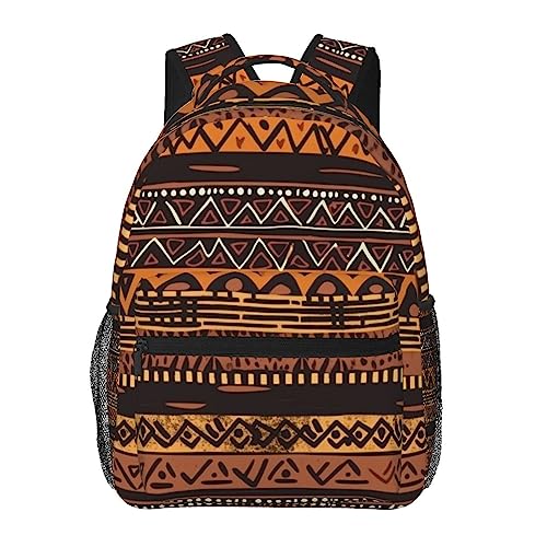 Sac à dos de voyage ethnique ergonomique noir motif tribal