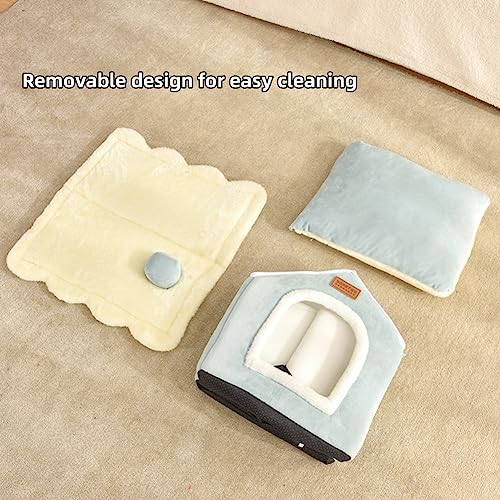 Tuole Foldable Dog House Kennel Bed Mat For Small Medium Dogs Cats,Winter Warm Cat Nest Puppy Cave Sofa Pet Products (Light Gray, L) #TOP2