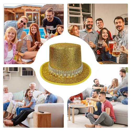 Chapeau haut-de-forme de prestige orné de strass pour gala et bal - 4