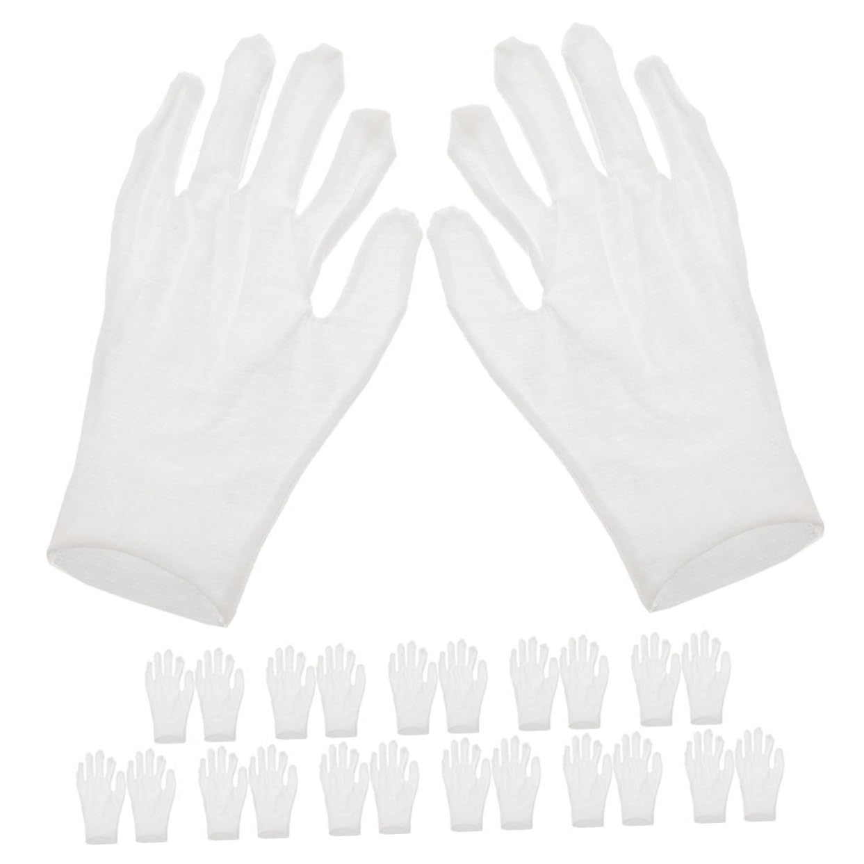 PartyKindom 12Pairs Cotton Moisturizing Gloves for Dry Hands Breathable White Cotton Work Gloves Comfortable Overnight Hand Care Gloves for Men and Women for Crafting and Daily Use