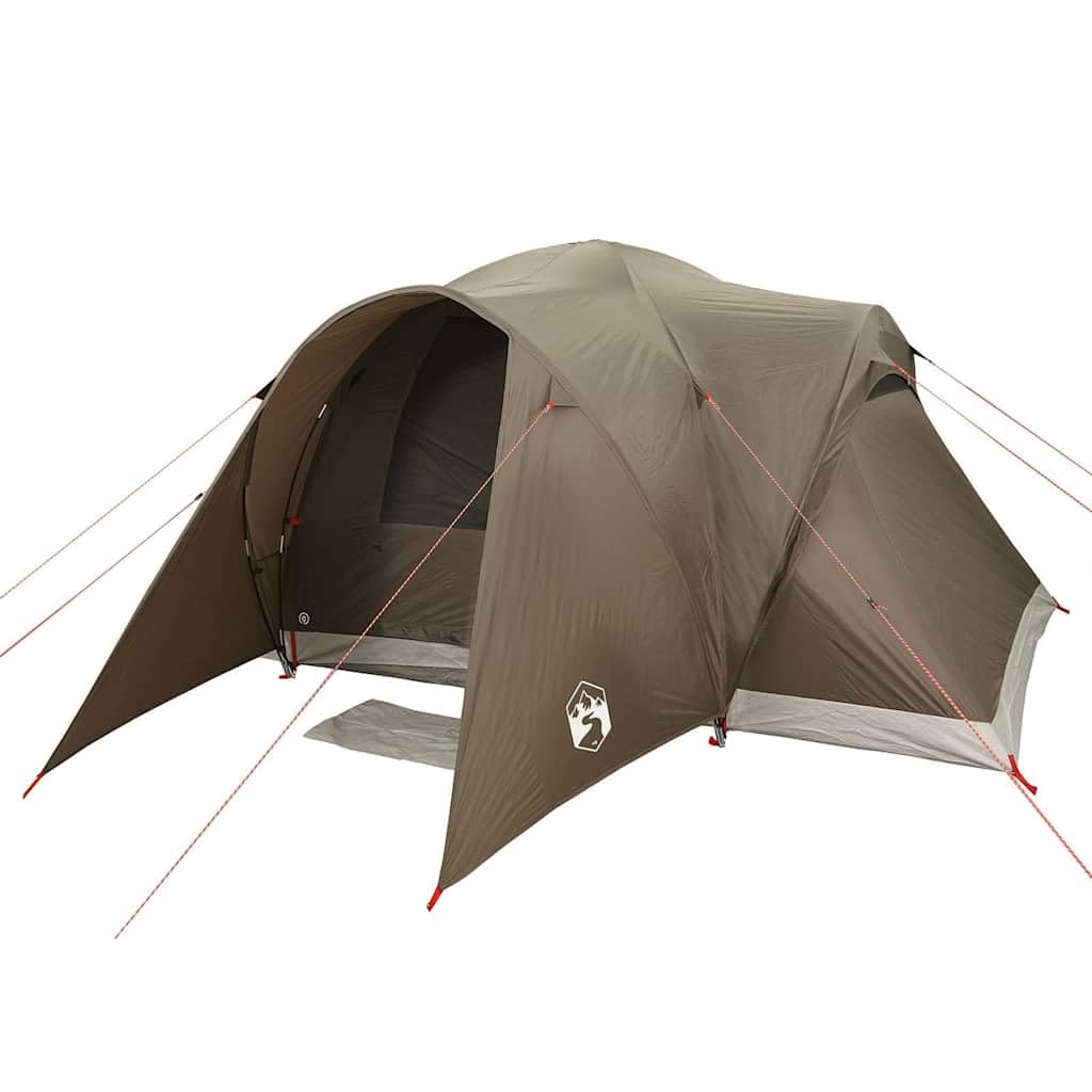 Tienda de campaña para 6 personas con conexión E, impermeable, color marrón
