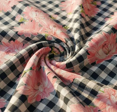 Image of VAS COLLECTIONS 300 TC Cloud Cotton Bedsheet Set Super King Size 108x108 Inch (275x275 cm) | Soft Breathable Double Bed Sheet with 2 Pillow Covers | Luxury Hotel Quality Bed Linen (Gingham Floral)