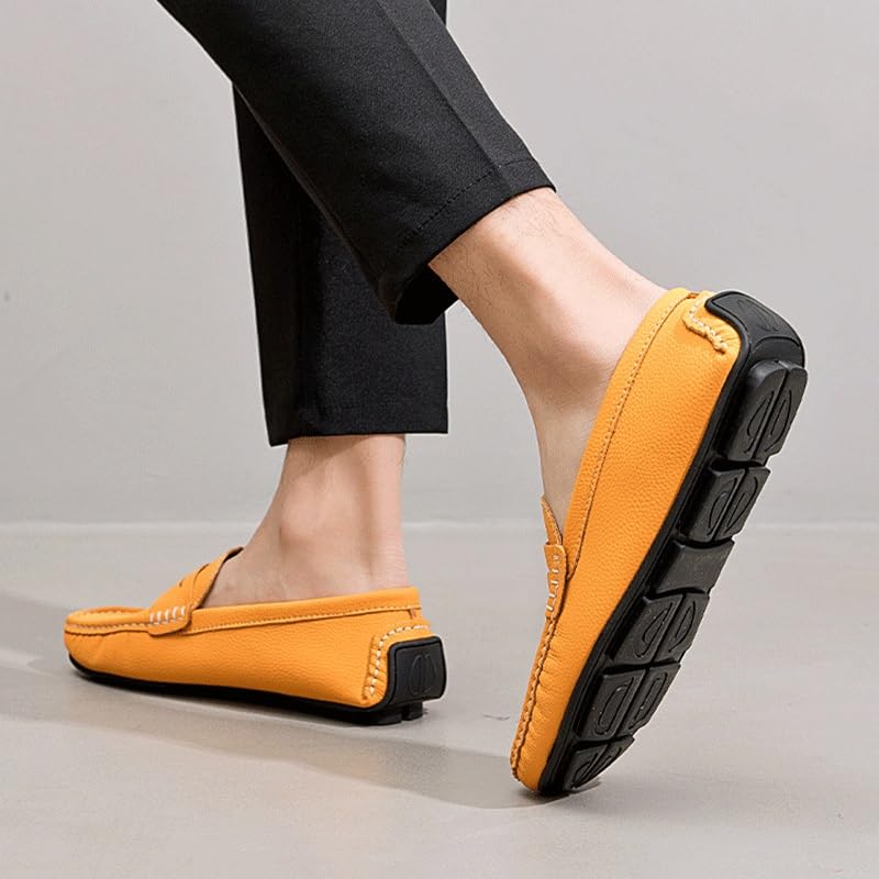 Shoes Men's Versatile Casual Slip-on Loafers Comfortable Round-Toed Soft-Soled Oxford Shoes Men Low-top Breathable Shoes for Parties Weddings Driving3