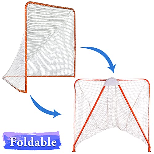 image for Doubleriver Folding Lacrosse Goal Portable Lacrosse Goal Net Lacrosse 