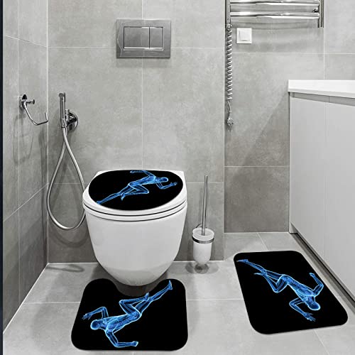 Badteppich-Set 3-teilige, rutschfeste,Athlet 3D gerendert Medizinisch genau Sprint Läufer Athletischer Sprinter… – Bild 3