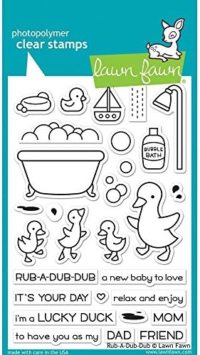 Lawn Fawn Rub-a-Dub-Dub Clear Stamp and Coordinating Die Cut - 2 Item Bundle (LF1583, LF1584) image 5
