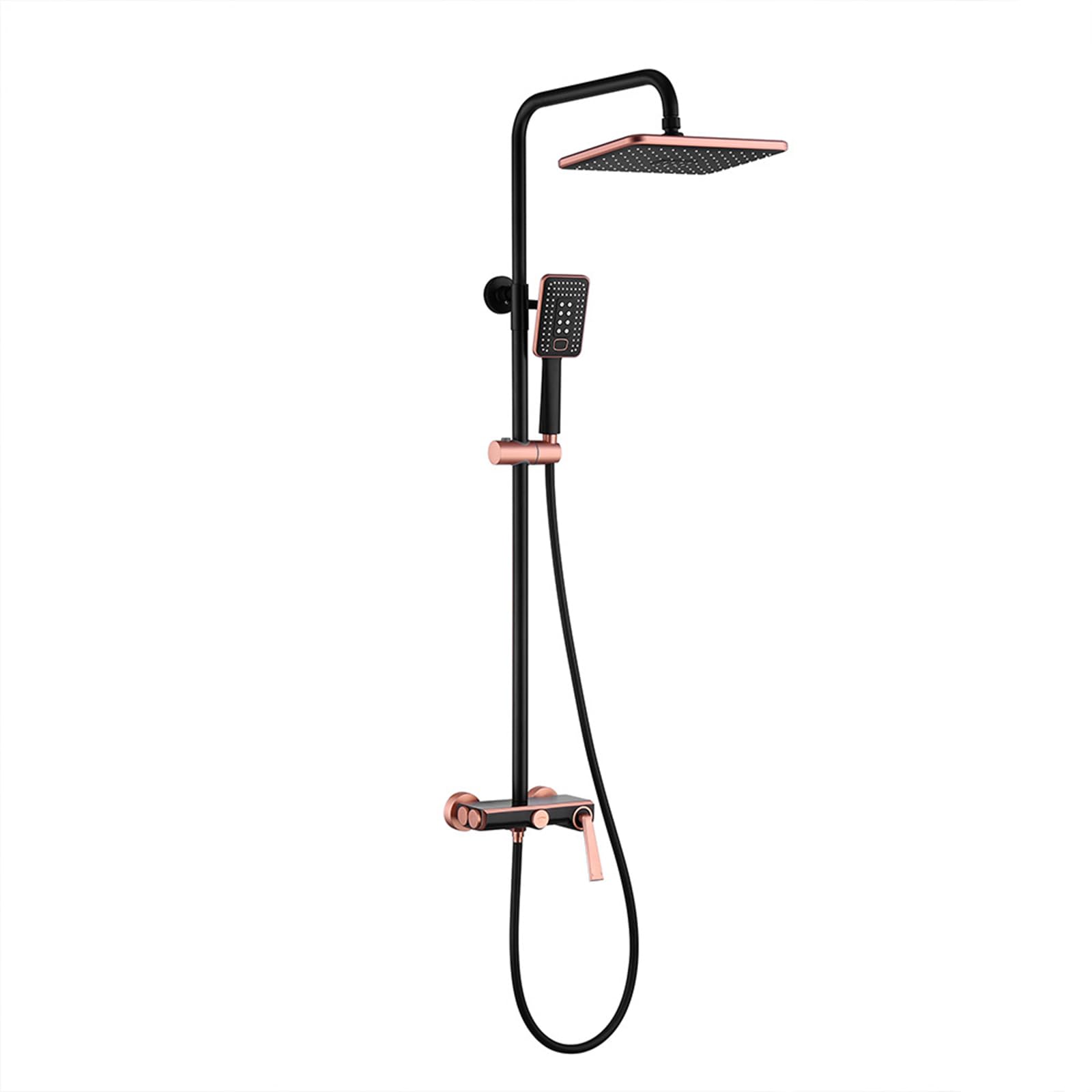 Pommeau de douche à effet pluie 3 fonctions avec mitigeur monocommande et robinet