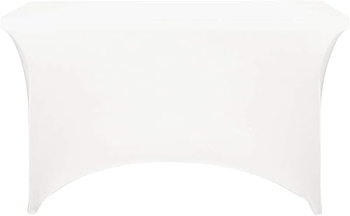 Miniatura 572 de FORLIFE Paquete de 6 manteles de elastano, de ajuste universal para mesas rectangulares de 6 pies, para patios, bodas, banquetes, fiestas