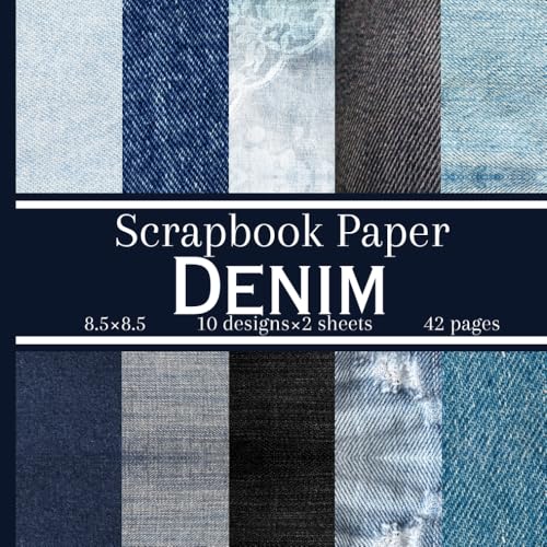 Denim Scrapbook Paper: 20 Denim Inspired Double Sided Sheets, Decorative Craft Paper Pad Supplies for Scrapbooking image 2