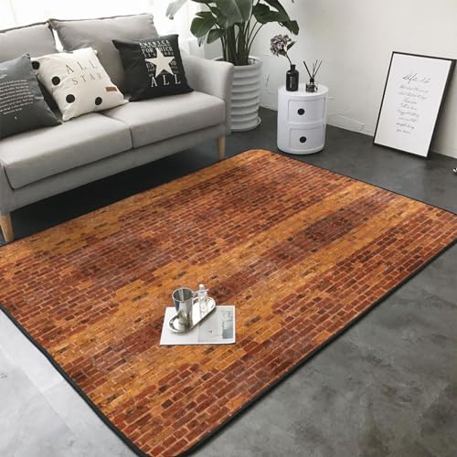 Tapis imprimé briques industrielles tapis doux salon chambre bureau