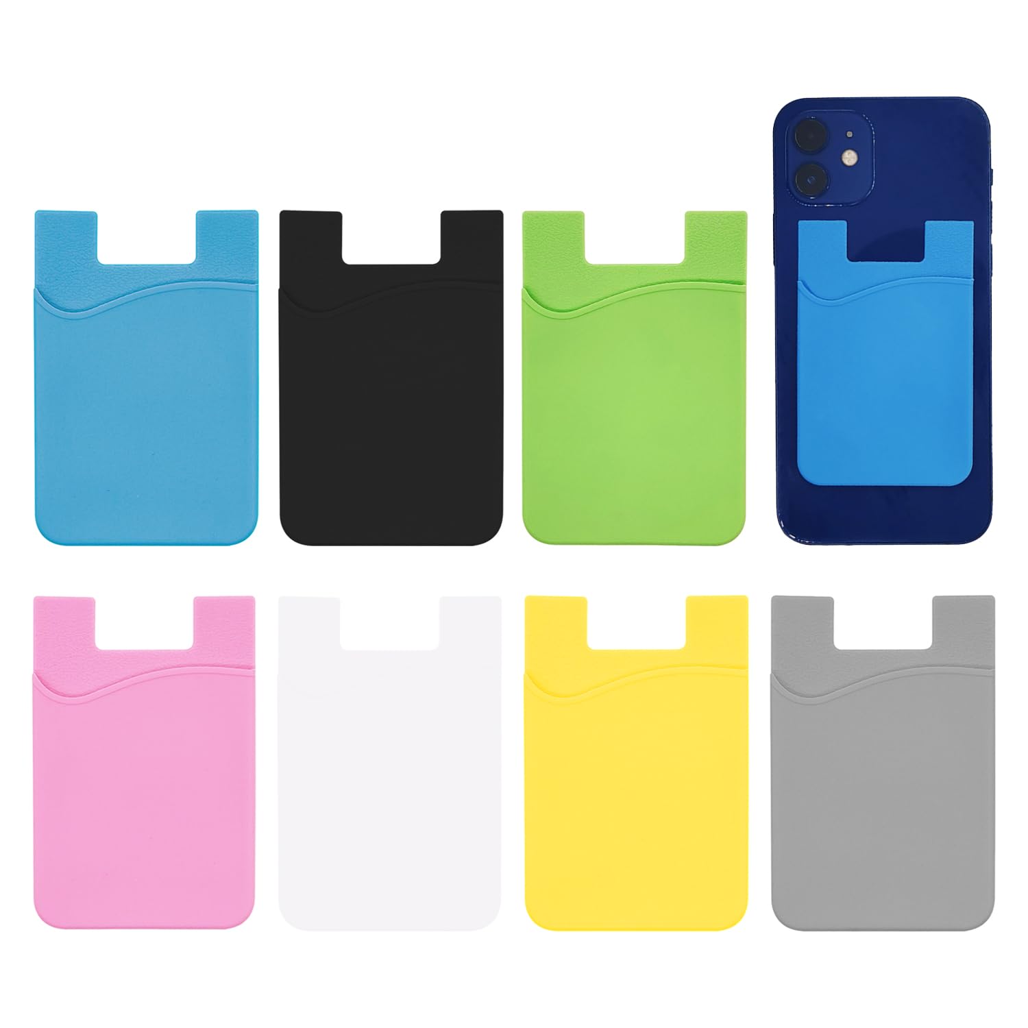 Ejufns White 7 Mobile Phone Card Stickers, Id Card Holder, Simple Mobile Phone Case Card Holder, Holiday Commemorative Gifts, Cash Storage Bag.