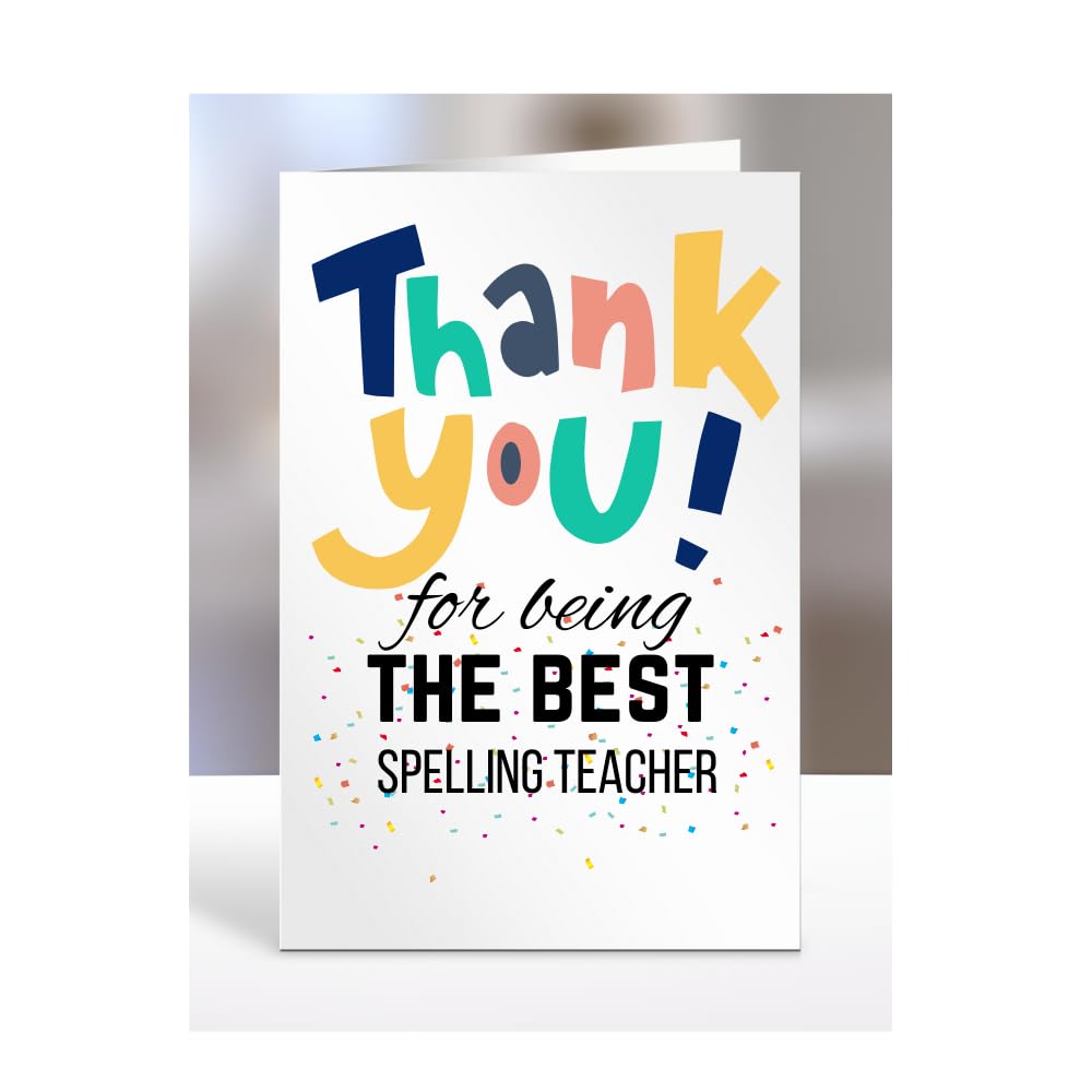 Thank you for being the best Spelling Teacher Card, Thanks, Thankyou, Miss you, Goodbye, Farewell, Gifts for men, women, presents for Christmas, A5-156_165