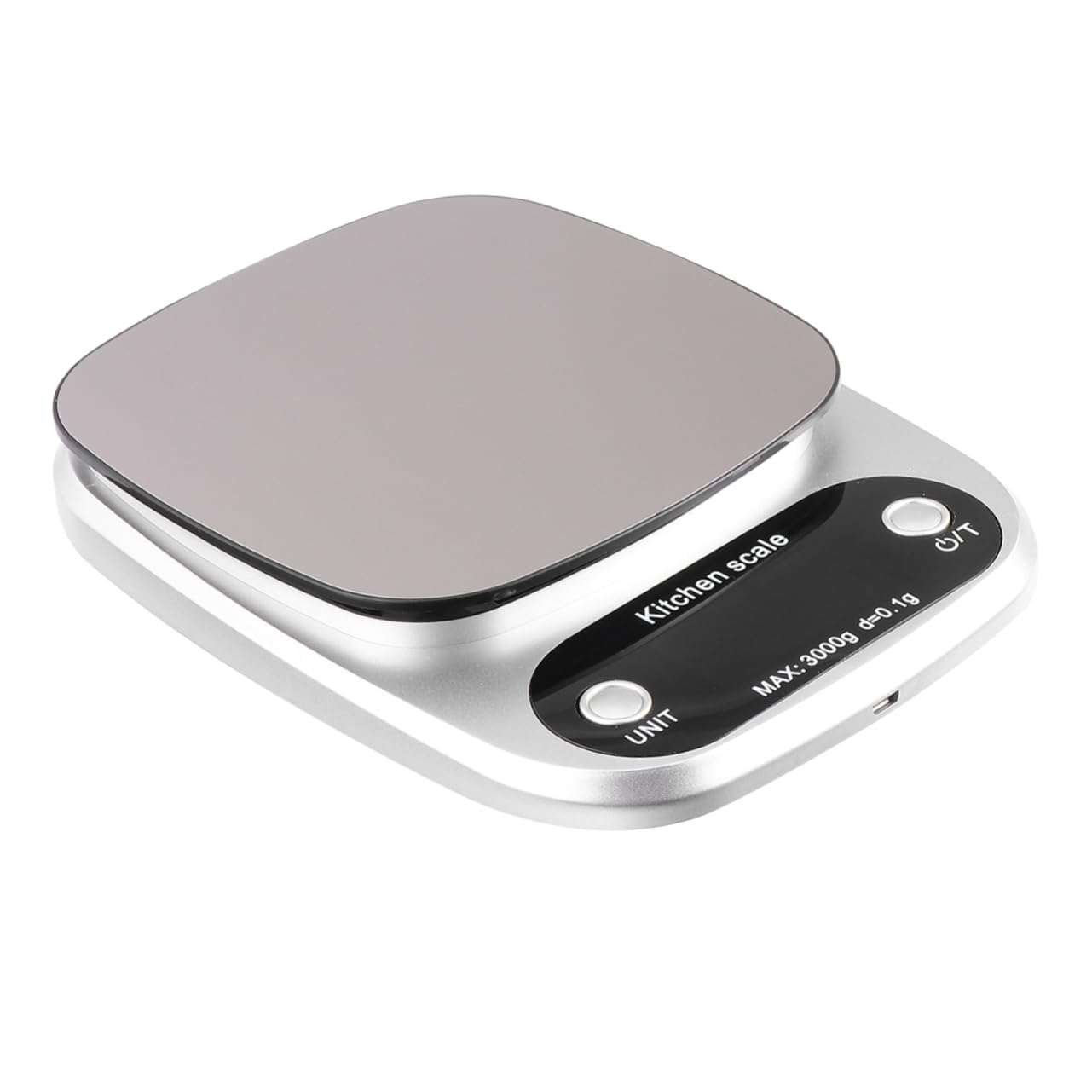 OUNONA Báscula De Cocina Digital Recargable 3 Kg 0,1 g Acero Inoxidable Pantalla Lcd Portátil Precisión Para Alimentos y Café