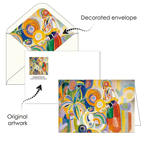 Image of RainCaper Fine Art Keepsake 5x7 Blank Stationery Robert Delaunay Greeting Note Cards With Decorative Envelopes, Gift Boxed Set of 16 | 300 GSM Cardstock (Robert Delaunay Paris)