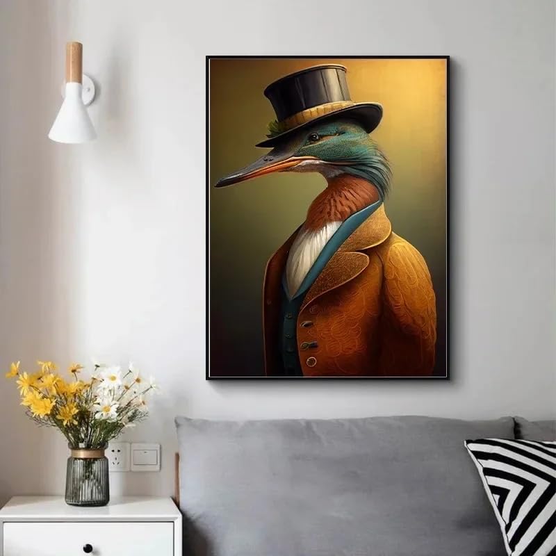 Peinture animaux rigolos en costume pour une décoration de maison joyeuse et inspirante