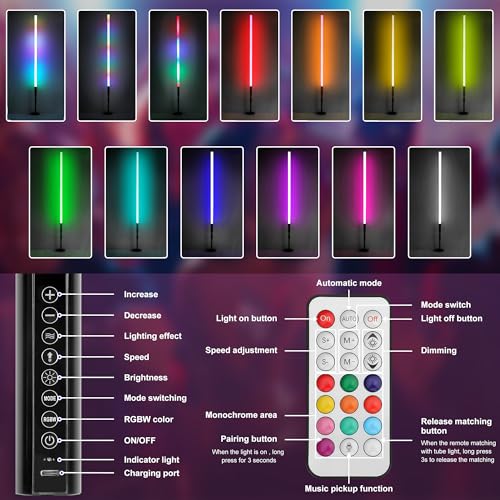 TAOXIRGB DJ Tube Lights with Stand 4ft 5000mah Rechargeable RGB Light Bar Synchronous Working LED Video Light Stick Photo Booth Disco Stage Wedding Event Decorative Lighting 4 Pack - Image 5