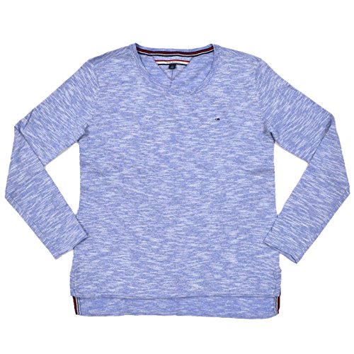 Tommy Hilfiger Womens Lightweight Pullover Sweater (Large, Periwinkle Heather)