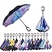 Produktbild AmaGo Umgekehrter Regenschirm, umgekehrter Doppelschicht-Regenschirm, C-förmiger Griff & Selbstständer für freie Hände, Tragetasche für einfaches Reisen Z-Neuer Sternenhimmel L