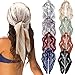 Zhanmai 8 Pcs 27.5 x 27.5 Inch Square Satin Head Scarves Women Neck Scarf Silk Feeling Head Scarf for Hair Wrapping(Elegant Pattern)