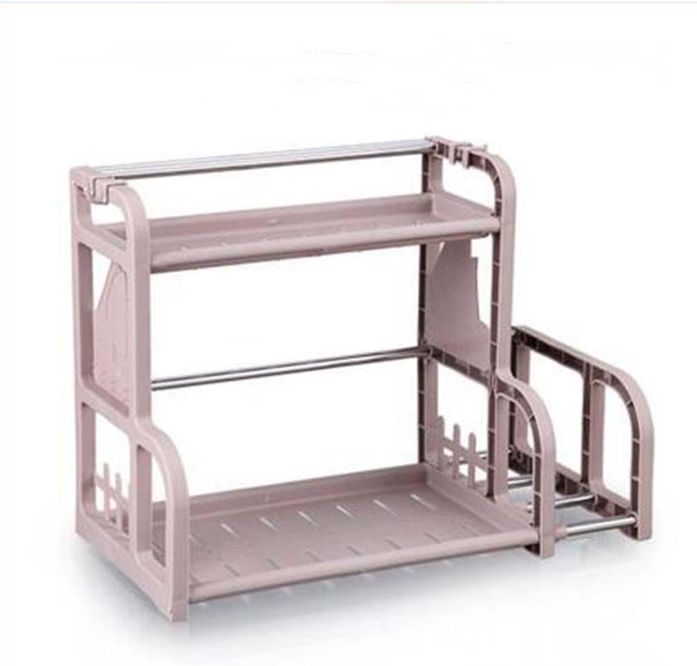 QQQ Stainless steel 2 layer kitchen shelf plastic