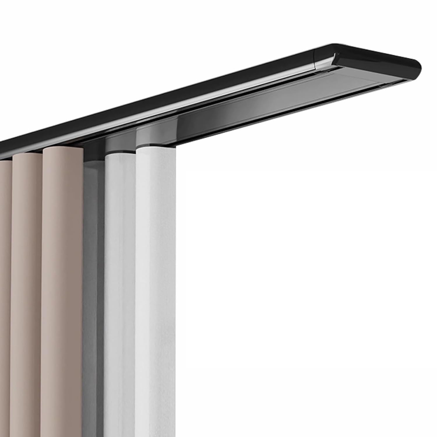 Custom Black ain Rod - Sistema de riel montado en techo de 2 capas para separadores de habitaciones, balcones, hoteles y caravanas - Silent 5,6 m / 18.4ft