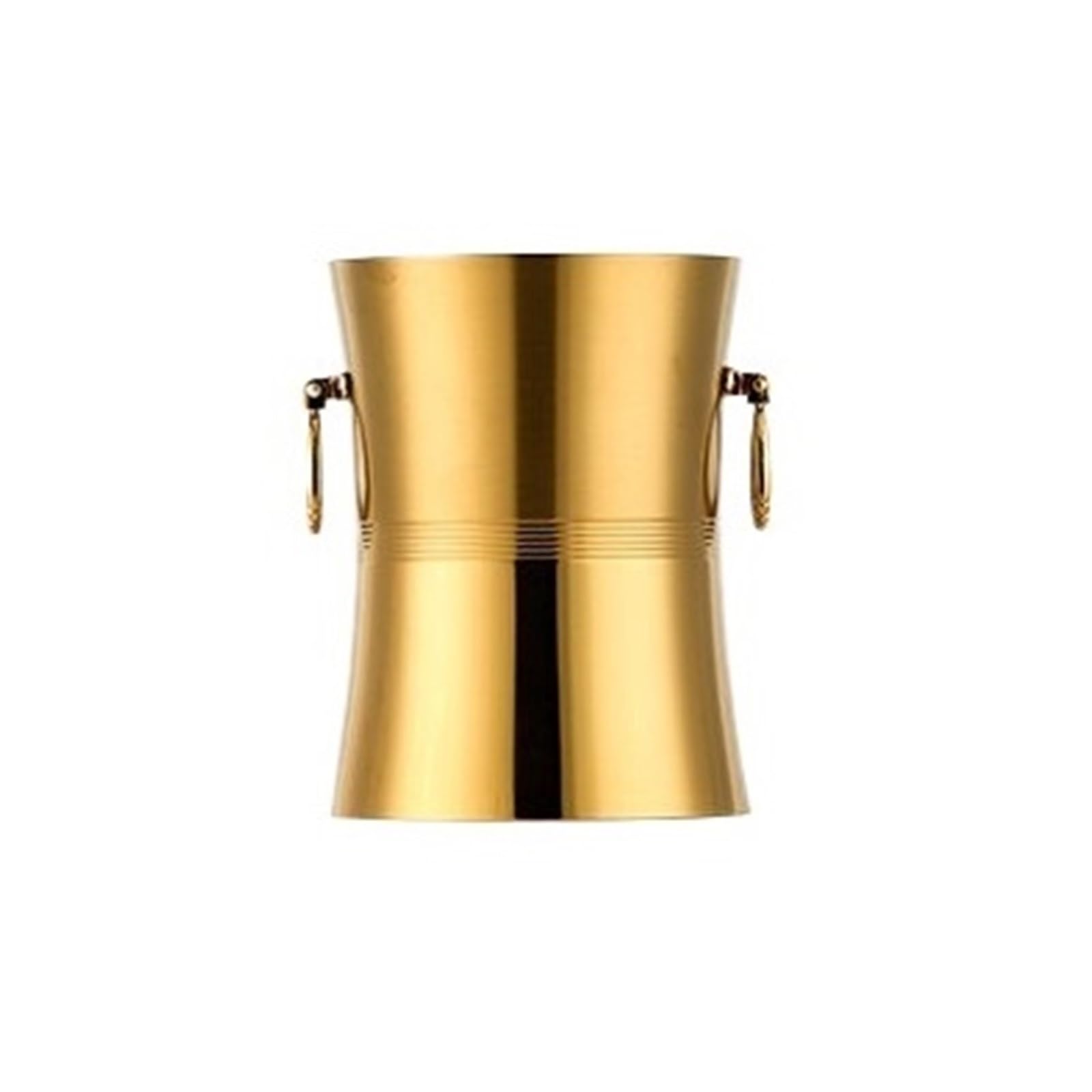 zhangrui1888 Ice Bucket Double Ring Waist Shaped Ice Bucket for Indoor Use Ice & Beverage Bucket(Gold,Medium)