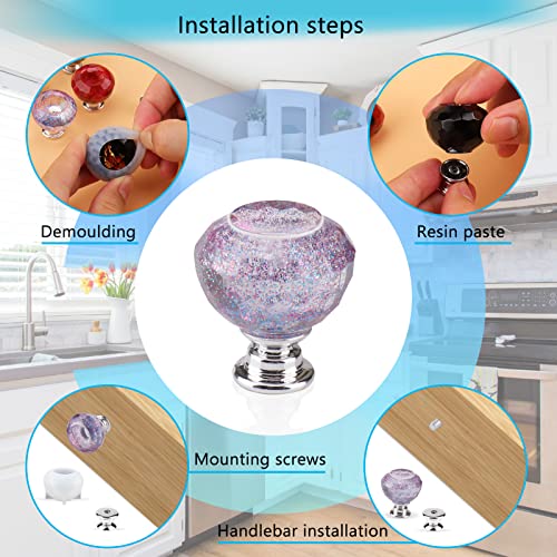 image for Mity rain Resin Molds for Cabinet Knobs, DIY Crystal Cabinet Epoxy Res