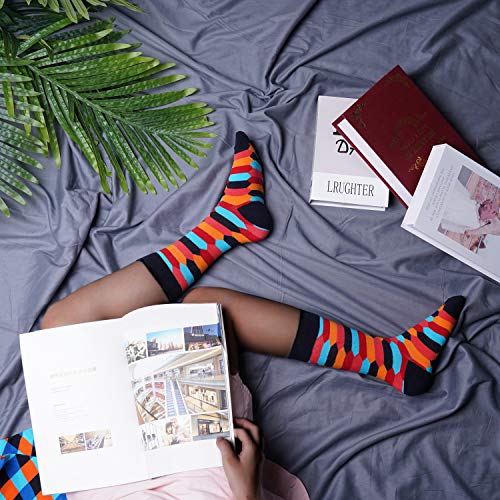 Jeasona 12 Paare Bunte Socken Damen 35-38 Socken Damen Bunt Baumwolle Farbige Witzige Anzugsocken für Frauen