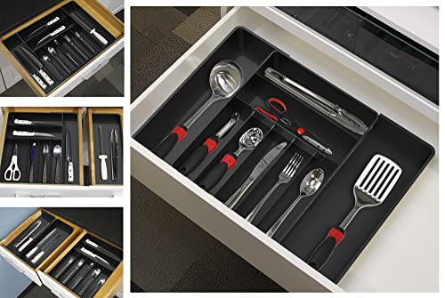 Simple Houseware Expandable Kitchen Drawer Flatware Organizer, Black #TOP4
