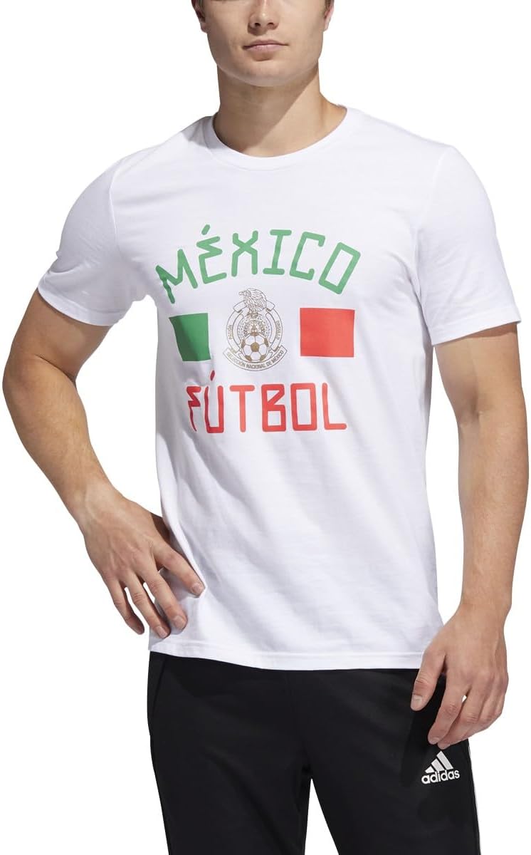 adidas Men's Mexico Amplifier Soccer Tee - White/Greem (Large)