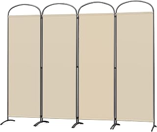 Angel Living Protective Screens Folding Screen Room Divider Screens Room Partitions Garden Privacy Outdoor Screens for Patio Privacy 225 x 185cm, 4 Panels,Beige