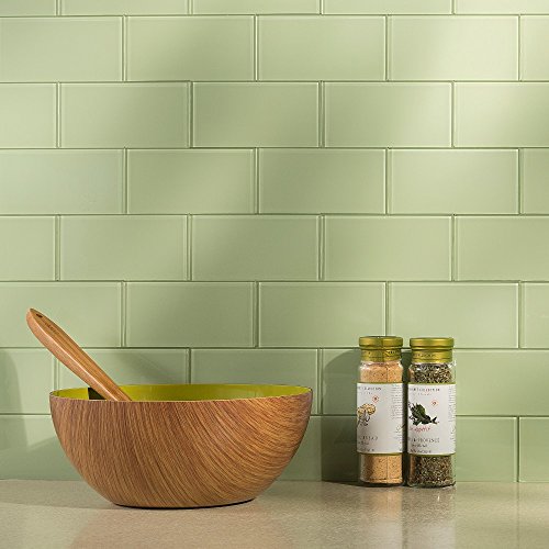 Aspect Peel and Stick Backsplash 3in x 6in Fresh Sage Glass Backsplash Tile for Kitchen and Bathrooms (8-Pack) - Thumbnail 3