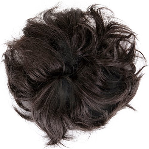 Lelinta Hair Bun Extensions Wavy Curly Messy Donut Chignons Hair Piece Wig Hairpiece Dark Brown #TOP1