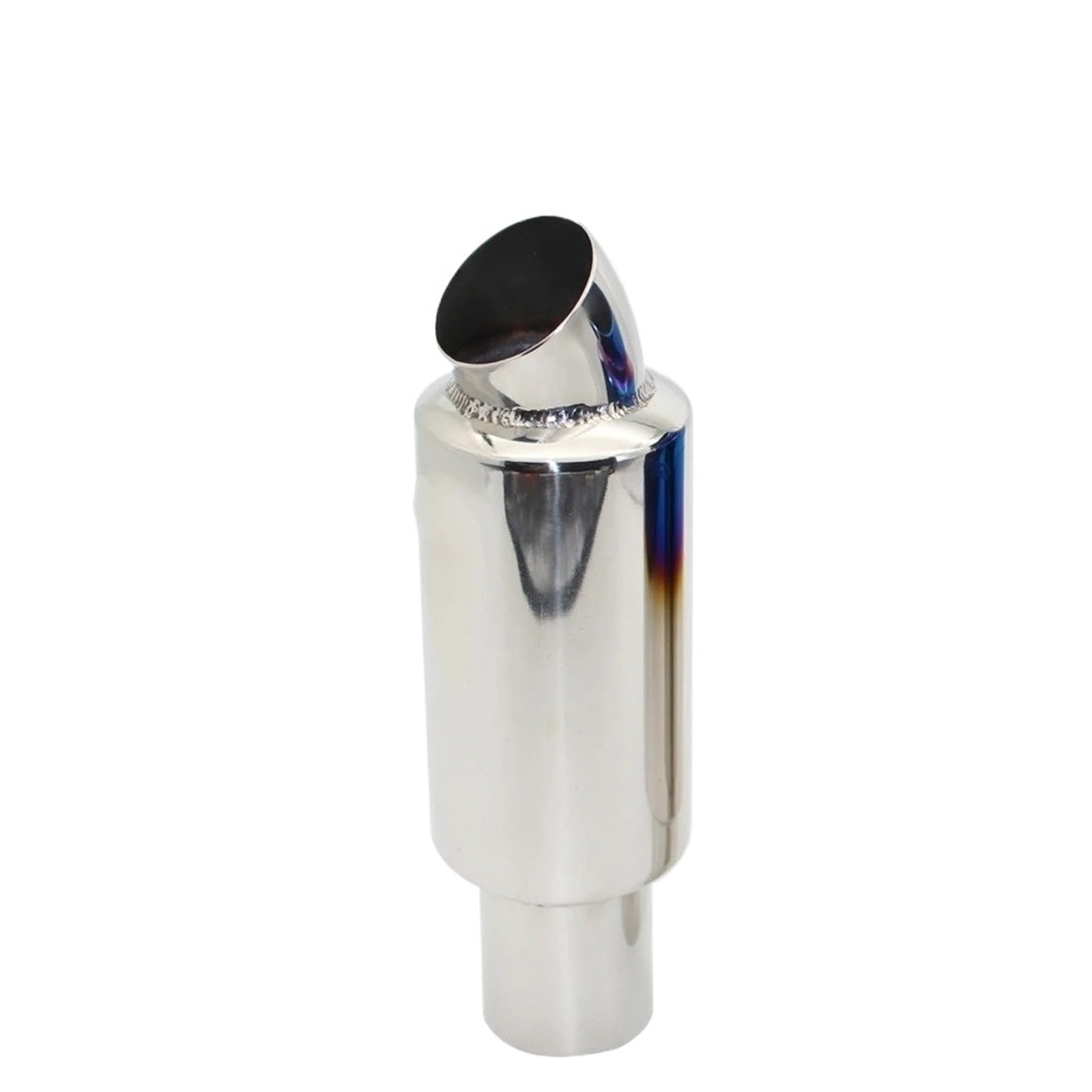 Motorrad-Endschalldämpfer Motorrad Universal Edelstahl Auspuff Schalldämpfer Schwanz 51mm 63mm 76mm Spitze(Silver 63MM)