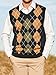Gafeng Mens Argyle Sweater V-Neck Casual Winter Slim Fit Lightweight Sleeveless Knitwear Vest