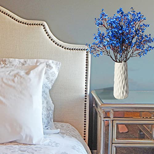 Mandy's 6 Bundles Royal Blue Flowers Silk Baby's Breath Artificial Flowers 19.7" For Home Kitchen Wedding Party Decorations (Vase Not Include) #TOP3