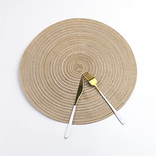 Set de table rond tressé main en coton haut de gamme – Taille M - 2