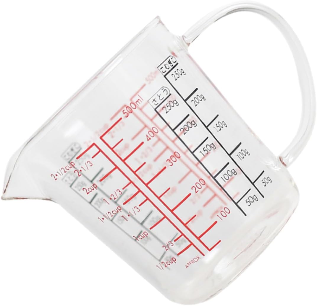 PRETYZOOM 1 PC Glass Measuring Cup with Clear Scale Practical Milk Cup Tool for Accurate Measurements for Baking Coffee Shops and Home Use Assorted Colors