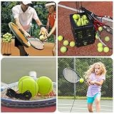 yotutun Tennisball mit Schnur, 4 Stück Tennistrainer Gummiband Tennistraining Elastisch Tennis Trainingsball Rebound Ball für Kinder Erwachsene Anfänger Solotraining