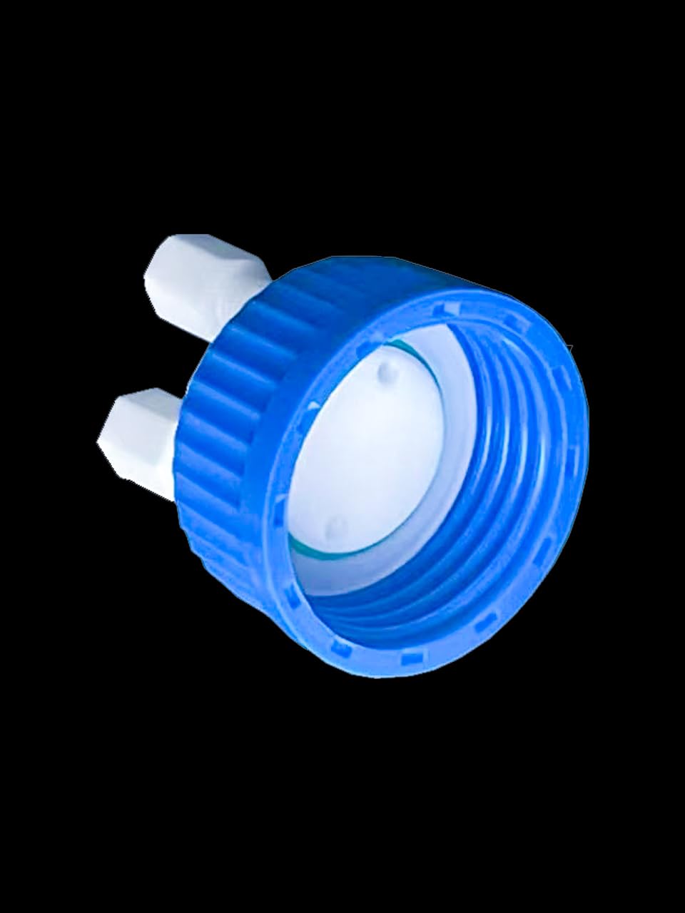 MUHWA GL45 Liquid Chromatography Waste Cap, HPLC Solvent Delivery Caps, PTFE Insert and Fitting (3.2mm(1/8 in)-2 Ports)