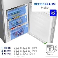 Bomann Kühlschrank mit Gefrierfach | Energieklasse D | 180cm | Kühl Gefrierkombination leise 39 dB | 4 Ablagen & 3 Schubladen | Türanschlag wechselbar | 269L Kühlgefrierkombi | KG 184.2 inox – Ansicht 6