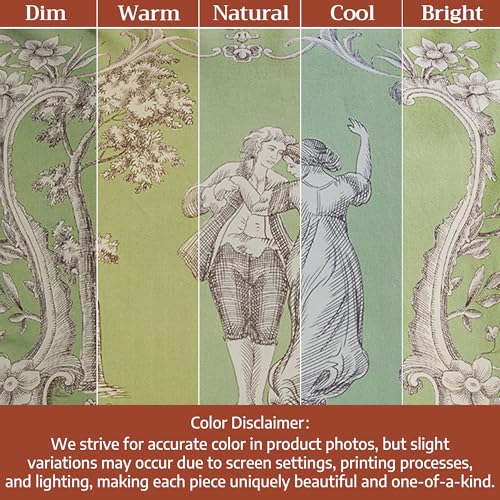 Image of Maison d' Hermine Curtains for Living Room 100% Cotton 50 inchx108 inch (Pack of 1) | 108 inches long Light Filtering Toile Curtains for Windows with Rod and Loop Pockets - Joli Jouy - Green
