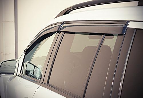 WellVisors Window Visors Wind Deflectors Compatible with Mercedes-Benz X164 GL-Class 2007-2012 with Black Trim Rain Guards 3-847MB005