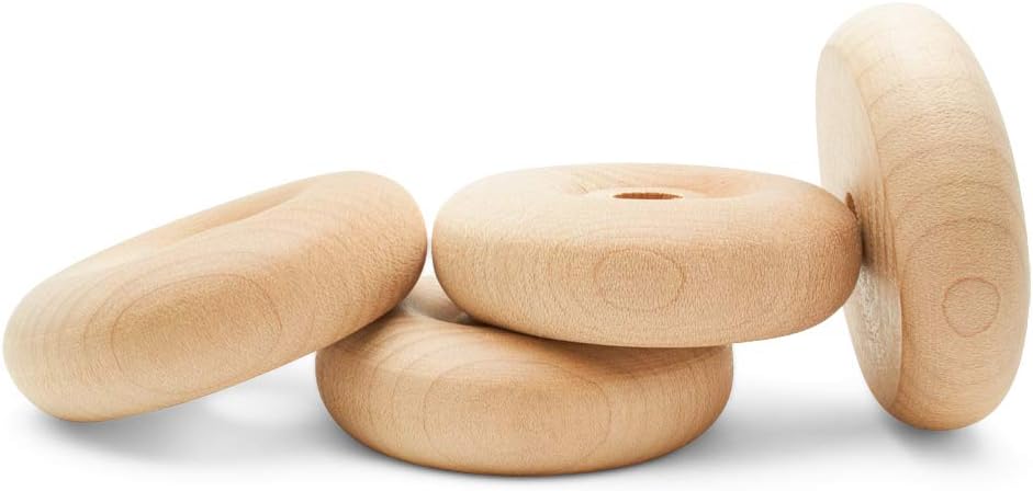 Classic Mini Wooden Wheels, Great for Crafts Too, 2-1/4 Inch Diameter, 5/8 Inch Thick, 3/8 Inch Hole, Pack of 24, by Woodpeckers