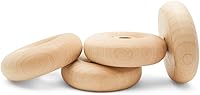 Vista 13 de Mini ruedas de madera clásicas, ideales para manualidades, 7/8 pulgadas de diámetro, 1/4 pulgadas de grosor, agujero de 3/16 pulgadas, paquete de 50