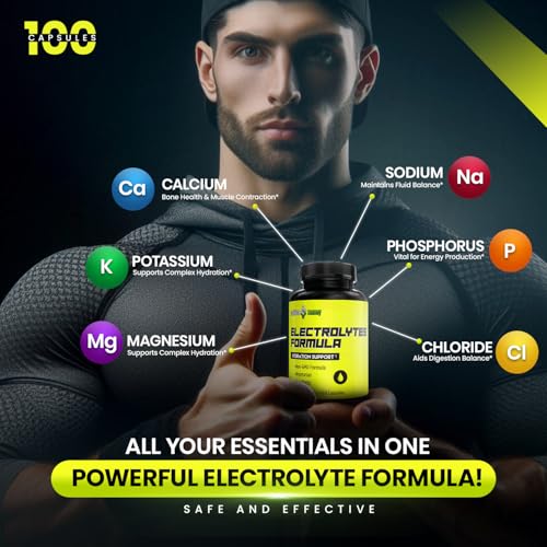 Image of NutritionMoney Electrolyte Premium Hydration Supplement - Sugar Free, Zero Carbs, Non-GMO, Zero Calories, Keto-Friendly, Supports Carnivore Diet, Optimal Rehydration Electrolytes Capsules - 100 Count